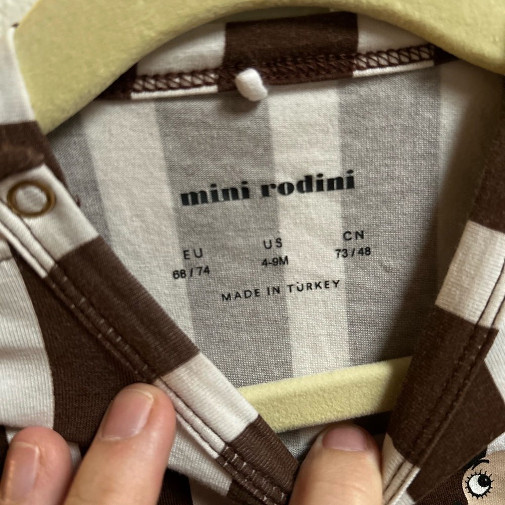 Mini Rodini Ritz Ratz Chocolate and White Striped Tee - Picture 3 of 5